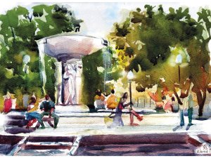 DupontCircle_Fountain at night